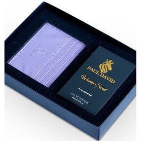 Resim Hediyelik Set Özel Kadın Edp Parfüm Ve Lila Deri Kartlık- Sandal, Tutku Çiçegi Notalari, K-254-9 Amber 