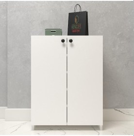 Resim Kenzlife Kapaklı Ayakkabılık Bosnevi Mat Beyaz Suntalam 080 080 30 Yimi Çift Ayakkabı Kapasitesi Arkalıksız Beyaz 