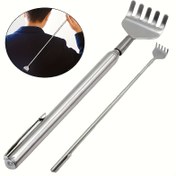 Resim 1 adet Geri Çekilebilir Sırt Kaşıyıcı - 50.01 cm Paslanmaz Çelik Ayarlanabilir Masaj Aracı ile Ergonomik Saplı, Zor Ulaşılabilen Alanlar için Taşınabilir Kaşınma, Seyahat Dostu Vücut Bakım Cihazı, Seyahat Dostu Cihaz | Kompakt Kaşıyıcı | Paslanmaz Çelik Yapı 