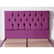 Resim Niron Purple Başlık Tek Kişilik Yatak Başlığı - 120 cm Mor Kumaş Başlık - Baza ve Karyola Başlığı 