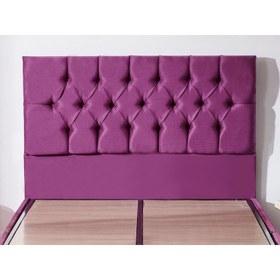 Resim Niron Purple Başlık Tek Kişilik Yatak Başlığı - 120 cm Mor Kumaş Başlık - Baza ve Karyola Başlığı 