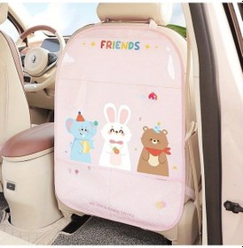 Resim Dashanshop Koltuk Arkası Organizer Yıkanabilir Panda Desenli Storage Bag Ve Kick Mat 