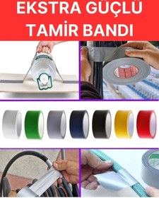 Resim Svein 2 Adet 10 mt Kırmızı Tamir Takviye Kapatıcı Güçlü Onarım Bandı Su Geçirmez Sızdırmaz Dayanım Çatlak 