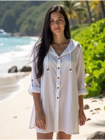 Resim C.a.p. Yazlık Plaj Elbisesi Yazlık Mayo Üstü Örtüsü 156692825 Beyaz 