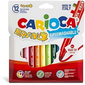 Resim Carioca Bravo Süper Yıkanabilir Keçeli Boya Kalemi 12’li 42755 