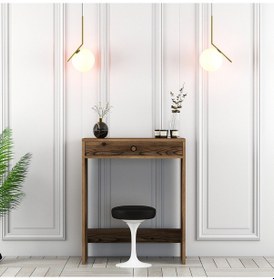 Resim Lizbon Mini Makyaj Masası - Ceviz / Ceviz 