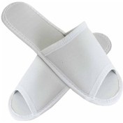 Resim 200 Çift Biyeli Spa Terliği Önü Açık Kaymaz Tabanlı Beyaz Otel Terliği Tek Kullanımlık Kullan At Beyaz 