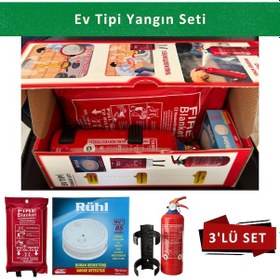 Resim Ev Tipi Yangın Seti Mutfak Yangın Tüpü 120 x 120 CM - Yangın Battaniyesi 1 KG 