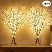 Resim 2 adet Simüle Ağaç Dalı Şekilli LED Işıklar, Pil ile Çalışır, Her biri 20 LED ile, Vazo Doldurulmuş Yapay Küçük Ağaç Dalı Dekoratif Işık, Serin Dekorasyon, Oda Yatak Başucu Lambası, Romantik Ev Dekorasyonu 