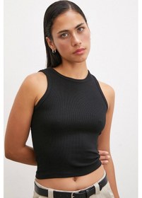 Resim Never More Bisiklet Yaka Top Siyah Siyah 