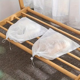 Resim 5 adet Seyahat Ayakkabı Saklama Çantası - Taşınabilir, Dayanıklı ve Nefes Alabilen, Bağcıklı Kapatma ile, Bagajda Ayakkabıları Düzenlemek İçin İdeal, Ayakkabı Saklama Organizatörü 