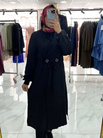 Resim Keten kumaş Bağcıklı Kap - Siyah / 44 