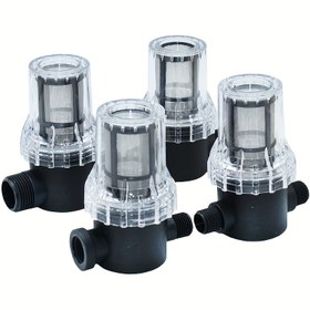 Resim 1/2 3/4 1 inç Erkek Dişi Konu Plastik Filtreler, 100 mesh, Boru Sulama Filtresi, Bahçe Çifti Pompası Filtrasyon Ağı Süzgeci, Açık Hava Yağmur Kova, Açık Sulama için Adaptör ile 