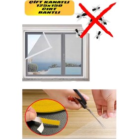 Resim Nublado Beyaz Hazır Sineklik Tülü (150X125 Cm) Çift Kat Sök Tak Pratik Yıkanabilir Pencere Kapı Sinekliğimft 