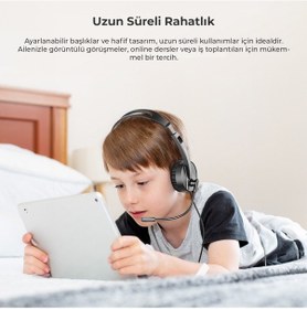 Resim Lecoo HT106 USB Kablolu Mikrofonlu Kulak Üstü Kulaklık Siyah 
