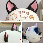 Resim 2 adet Sevimli Kedi ve Ayı Kulak Kask Stickerleri, ABS Malzeme, Motosiklet ve Elektrikli Bisiklet Dekoratif Aksesuarları, Araba Dekorasyonu için Yapışkan Kask Stickerleri 
