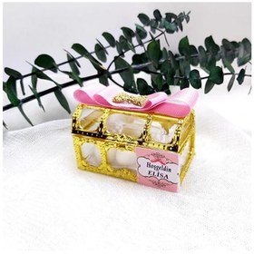 Resim Sandık Taç Süslemeli Yeni Doğan Kız Bebek Şekeri 30 Adet 