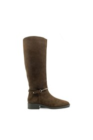 Resim Vario Diz Altı Fermuarlı Kauçuk Tabalı Çizme Z590 YARMA SUET KAHVE 490 C63 (Split Suede Brown) 