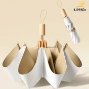 Resim Şık ve Basit Rüzgar Geçirmez Alüminyum Alaşımlı UPF50+ Güneş Koruyucu, Kalınlaştırılmış 210T Makaron Renk Blok Tasarımı, Yeni Manuel Katlanır Hafif Yağmur veya Güneş Şemsiyesi 