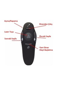 Resim gaman Wireless Presenter Kablosuz Lazerli Sunum Kumandası Lazer Sunum Kalemi 