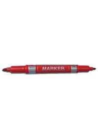 Resim Twin Permanent Marker Çift Uçlu Asetat Kalemi Kırmızı Renkli 