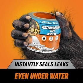 Resim Grains Global Gorilla Su Geçirmez Yama ve Conta Bandı, 10 cm x 3 M, Beyaz 
