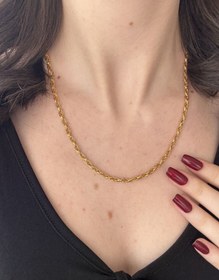 Resim İşlemeli Gold Zincir Kolye 