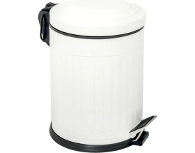 Resim Vintage Serisi 3l Kapaklı Pedallı Beyaz Çöp Kovası, Banyo ve Mutfak Için 
