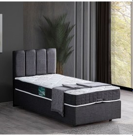 Resim Baza, 90x190 cm Defne Baza+ Başlık + Comfort Yatak Seti, Antrasit 