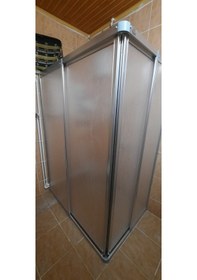 Resim Girayduşakabin 70x110 Parlak Profil Mika Köşe Girişli Kabin Gümüş 