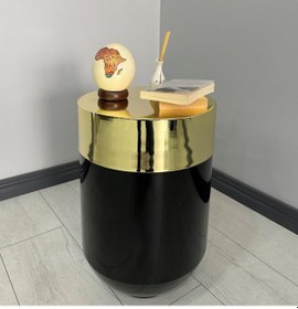 Resim Dekoratif Gold Darbuka Parlak Siyah Sehpa 60cm 
