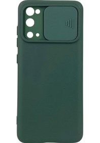 Resim Samsung Galaxy S20 Uyumlu Kamera Sürgülü Mat Silikon Kılıf Yeşil 