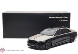 Resim 1:18 Almost Real 2023 Mercedes Benz Maybach S Class Mojave Silver Onyx Black 