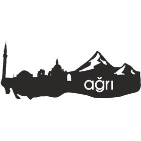 Resim Ağrı Siilüeti Sticker Oto-motor-laptop-duvar-dekor 30 X 12 Cm 