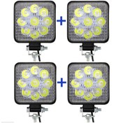 Resim 4 Adet Off Road Sis Farı 9 Led Lamba Kare Çalışma Lambası 12/24 