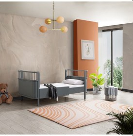 Resim Mdf Beşik Trend Büyüyen Beşik - Pembe 1 Adet Comfort Yatak 90x130 Çok Renkli 