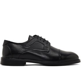 Resim Men's Black Lace-up Leather Casual Shoes 