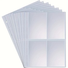 Resim 30 adet 6.35x8.89cm Fotoğraf Kartı Kılıfı A5 6 Halkalı Bağlayıcı ile Uyumlu K-pop Kart Kılıfları Çift Taraflı 4 Cep Sayfaları Üstten Yükleme Tasarımı için Fotoğraflar (240 Cep) 