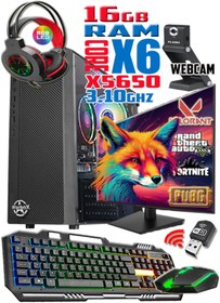 Resim WARBOX FOX Xeon X5650 16gb Ram 256gbssd 250gbhdd R7 240-4gb E.kartı 20" Monitör Gaming Bilgisayar 