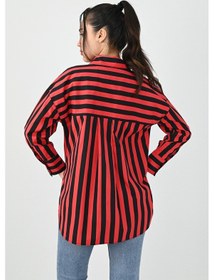 Resim Koza Butik Kadın Desenli Gömlek 1674-25-1 001 