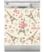 Resim 444magaza Bulaşık Makinası Sticker Kaplama Paris Eyfel Kulesi 