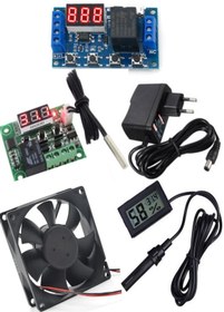 Resim diasithalat Kuluçka Makinesi, Zaman Modülü, Kuluçka Fanı, Kuluçka Nem Ölçer, Adaptör, W3001 Termostat 