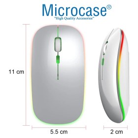 Resim Microcase 1600 Dpı Şarj Edilebilir 2.4 Ghz Rgb Işık Çift Modlu Bluetooth Mouse - AL2767 Gri 
