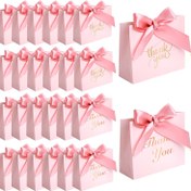 Resim 24 Paket Pembe Teşekkür Hediyelik Çantalar, Düğünler, Doğum Günleri, Gelin Duşları, Bebek Duşları, Mezuniyet Etkinlikleri İçin Mükemmel. Mini 11.43X4.57X9.91 cm Kağıt Çantalar 