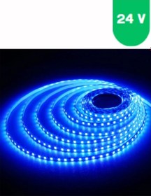 Resim 24 Volt 5050 Smd Mavi Dış Mekan 60 Ledli 5 Metre Şerit Led 