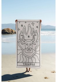 Resim Dijital Baskı Plaj Deniz Havlusu Boğa Burcu Desenli Peştamal Hvl0047 Renkli 