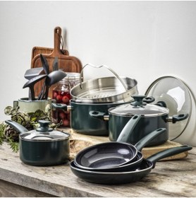 Resim Greenpan Cambridge Green 16 Parça Pişirme Seti 