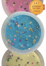 Resim Hayvanlı Slime Mavi Pembe Sarı 3 Kutu Ele Yapışmayan Slaym Pofuduk Sılaym Oyun Jeli 