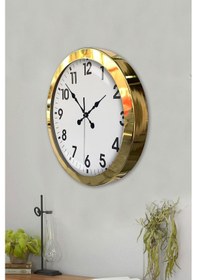 Resim 36 Cm Gold Metal Standart Duvar Saati Diğer 