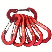 Resim 6'lı Paket Alüminyum D-Halka Karabinalar, Açık Hava Balıkçılığı, Yürüyüş, Kampçılık, Seyahat ve Kürek Sporları için Uygun 